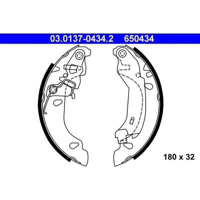 Kuva ATE 03.0137 0434.2 Jarrukengät 180 32 Vivulla FIAT: Panda II Hatchback