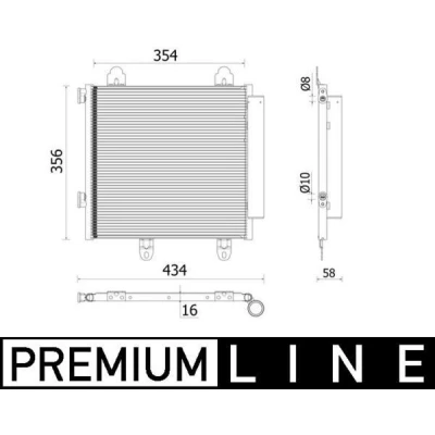 Kuva MAHLE ORIGINAL AC 897 000P Ilmastoinnin Lauhdutin Vedenerottimella 10 8 356 R 1234yf