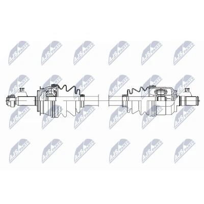 Kuva Vetoakseli HYUNDAI ELANTRA VI Sedan (ad, Ada), Etuakseli, vasen OE 49500 F2300, F3100