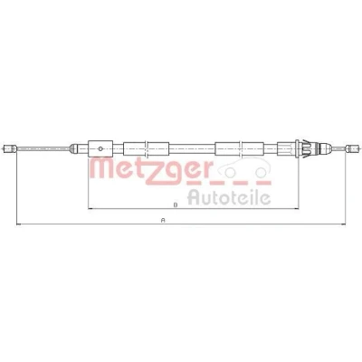 Kuva METZGER 10.4657 Käsijarruvaijeri Taakse, vasen 1860/1645 Levyjarru COFLE CITROËN: Xsara Picasso
