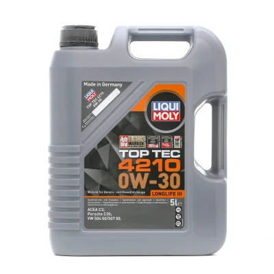 Kuva Liqui Moly Top Tec 4210 0W 30 5l Moottoriöljy 21605 VOLKSWAGEN: Transporter 5, Multivan 5 (7HM, Passat B6 Variant, AUDI: A5 B8 Sportback, A4 Avant