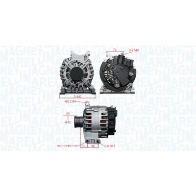 Kuva Laturi MERCEDES BENZ A KLASS [W169], B Sports Tourer [W245] OE 2661540602, 2661540902, 2661541302