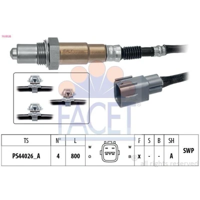 Kuva FACET 10.8525 Lambda Anturi Kiinnitysmateriaalilla Lämmitetty, Planarsondi, Kierre, esivoideltu TOYOTA: Yaris II Hatchback