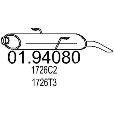 Kuva MTS 01.94080 Takaäänenvaimennin 760 PEUGEOT: 306 Sedan, Farmari