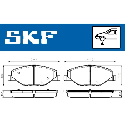 Kuva SKF VKBP 80628 Jarrupalat Ei kulumisenilmaisimelle SKODA: Fabia 2