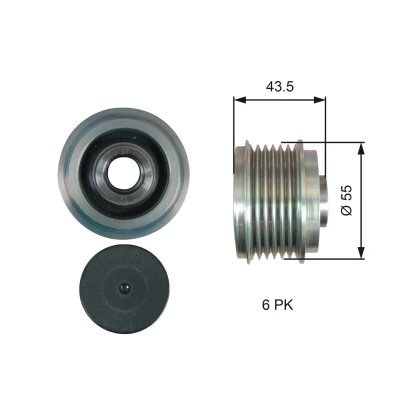 Kuva GATES OAP7219 Laturin Vapaakytkin 43,5 FleetRunner Micro V Stretch Fit NISSAN: Juke