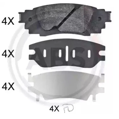 Kuva Jarrupalasarja, levyjarru, Taka akseli LEXUS, TOYOTA OE 044660E060, 0446610010, 0446610011