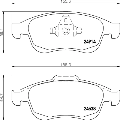 Kuva HELLA 8DB 355 014 791 Jarrupalat Ei kulumisenilmaisimelle RENAULT: MEGANE 3 Grandtour, GRAND SCENIC 3, DACIA: Duster SUV, Lodgy, II