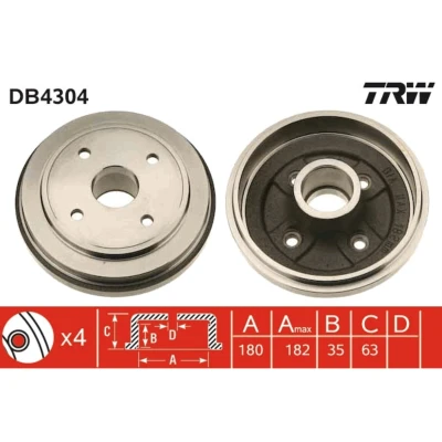 Kuva TRW DB4304 Jarrurumpu ilman laakeria, ABS sensorirengasta SUZUKI: Wagon R+ II Hatchback