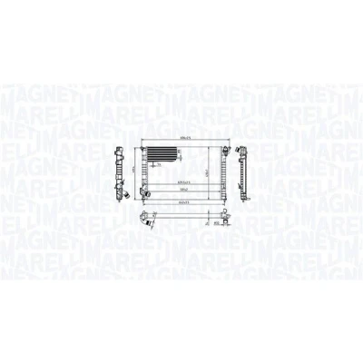 Kuva MAGNETI MARELLI 350213212700 Jäähdytin 575 398 34 Jäähdytysrivat mekaan. kiinnitetyt MINI: Hatchback
