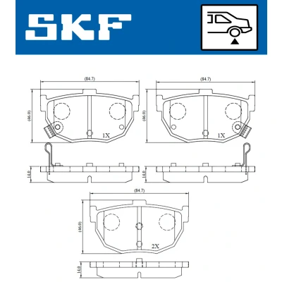 Kuva SKF VKBP 90483 A Jarrupalat akustisella kulumavaroittimella HYUNDAI: Elantra III Hatchback