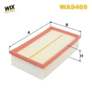 Kuva WIX FILTERS WA9469 Ilmansuodatin 57mm 140,5mm 239mm Suodatinpanos NISSAN: Note I, Juke, MICRA 3, RENAULT: Clio 2, III Grandtour