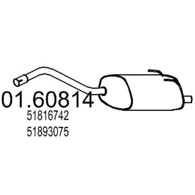 Kuva MTS 01.60814 Takaäänenvaimennin 880 FIAT: 500 Hatchback