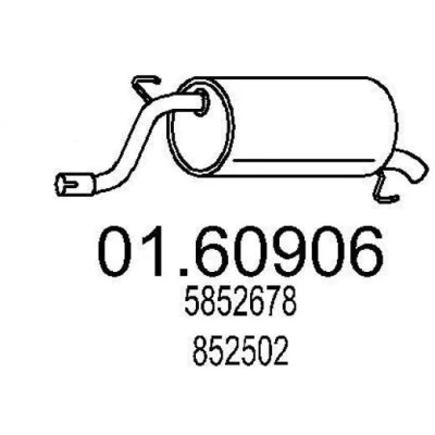 Kuva MTS 01.60906 Takaäänenvaimennin 1030 OPEL: Corsa D Hatchback