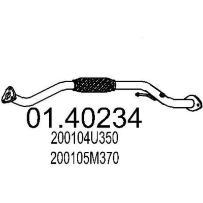 Kuva MTS 01.40234 Pakoputki 990 Edessä keskiäänenvaimentajalle NISSAN: Almera Tino, II Hatchback