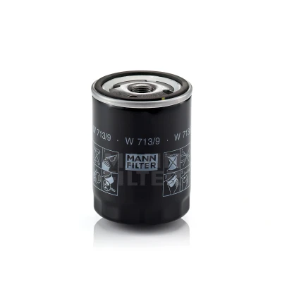 Kuva MANN FILTER W 713/9 Öljynsuodatin 3/4 16 UNF 2 peruutuksenestoventtiilillä Ruuvattava suodatin LAND ROVER: Defender Pick up, Discovery 2, SUV