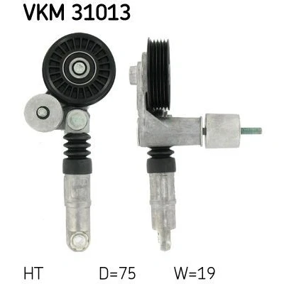 Kuva SKF VKM 31013 Kiristysrulla VOLKSWAGEN: Passat B5 GP Variant, AUDI: A4 B6 Sedan, A6 C5 SKODA: Superb I Sedan