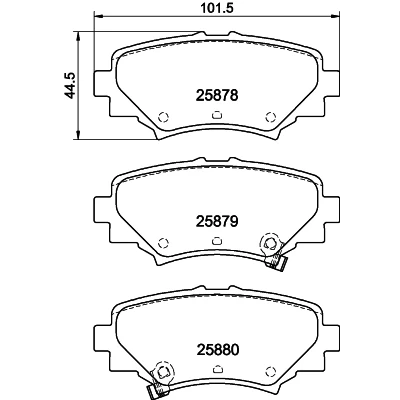 Kuva HELLA 8DB 355 021 411 Jarrupalat akustisella kulumavaroittimella MAZDA: 3 Hatchback, Sedan