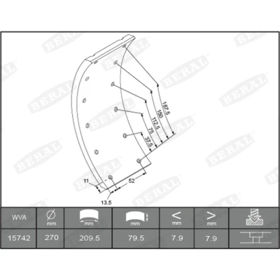 Kuva BERAL KBL15030.1 1561 Rumpujarru MERCEDES BENZ: T2/LN1 Flatbed Kuorma auto/Alusta