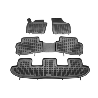 Kuva REZAW PLAST 200112 Lattiamattosetti Kumi Edessä ja takana 4 Musta Räätälöity VOLKSWAGEN: Sharan II, SEAT: Alhambra II