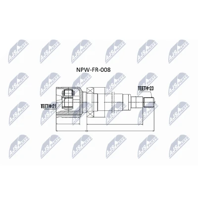 Kuva NTY NPW FR 008 Vetonivel Etuakseli, oikea FORD: Focus Mk1 Farmari, Hatchback