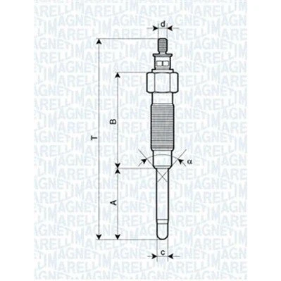 Kuva MAGNETI MARELLI 062900065304 Hehkutulppa 11V 10A M10X1,25 TOYOTA: 4Runner, HILUX 6 Pick up