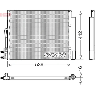 Kuva DENSO DCN20043 Ilmastoinnin Lauhdutin Vedenerottimella R 134a