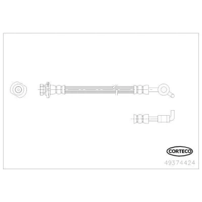Kuva CORTECO 49374424 Jarruletku Taka akseli, oikea 265 NISSAN: Qashqai / Qashqai+2 I