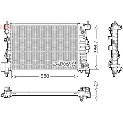 Kuva DENSO DRM20131 Jäähdytin 580mm 387mm 27mm OPEL: Mokka / X