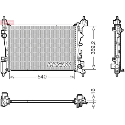 Kuva DENSO DCN05003 Ilmastoinnin Lauhdutin ilman vedenerotinta 566x316x21 R 134a 566 BMW: 3 Sedan, Touring, Coupe