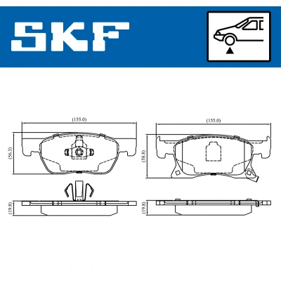 Kuva SKF VKBP 80291 A Jarrupalat akustisella kulumavaroittimella Tarvikkeilla OPEL: Astra K Sports Tourer, Hatchback