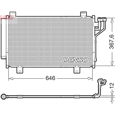 Kuva DENSO DCN44012 Ilmastoinnin Lauhdutin Vedenerottimella R 134a