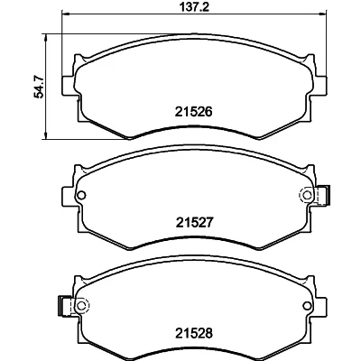 Kuva HELLA 8DB 355 006 421 Jarrupalat akustisella kulumavaroittimella NISSAN: Almera 2 Limousine, II Hatchback, Skyline Coupe