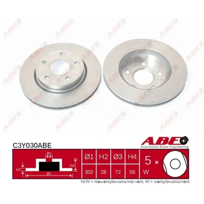 Kuva ABE C3Y030ABE Jarrulevyt Etuakseli 302 28 5 Tuuletettu JEEP: WRANGLER 3
