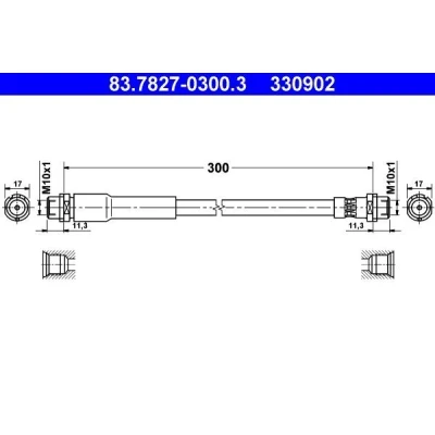 Kuva ATE 83.7827 0300.3 Jarruletku 300 FORD: FIESTA 5
