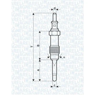 Kuva MAGNETI MARELLI 062900046304 Hehkutulppa 11,5V 10A M12X1,25 MERCEDES BENZ: Sprinter 3 T Van, Flatbed Kuorma auto/Alusta