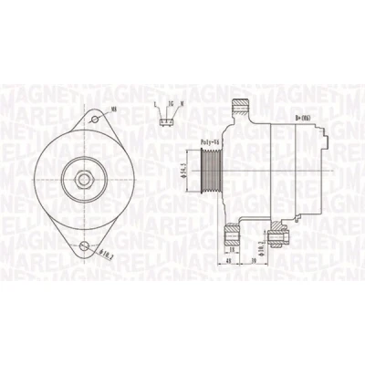 Kuva MAGNETI MARELLI 063731809010 Laturi 12V 90A TOYOTA: Yaris I Hatchback