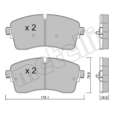 Kuva METELLI 22 1250 1 Jarrupalat Kulumisenilmaisemelle