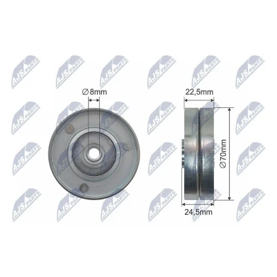 Kuva Ohjain /kiristysrulla kiilahihna BMW, LAND ROVER, OPEL, ROVER OE 11 28 2 247 435, 11282247345, 11282247435