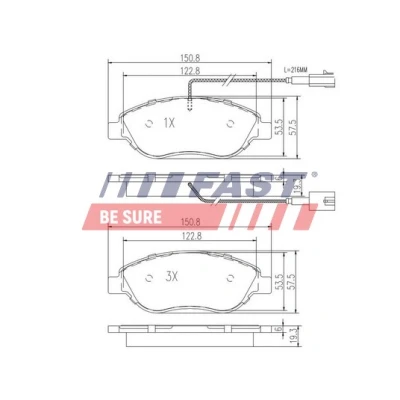 Kuva Jarrupalasarja, levyjarru, Etuakseli ALFA ROMEO MITO, FIAT BRAVO II, STILO, STILO Multi Wagon, LANCIA DELTA III, LYBRA OE 77362093, 77362196, 7736