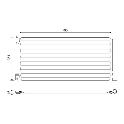 Kuva VALEO 822637 Ilmastoinnin Lauhdutin Vedenerottimella Alumiini 362 OPEL: Vivaro B Combi