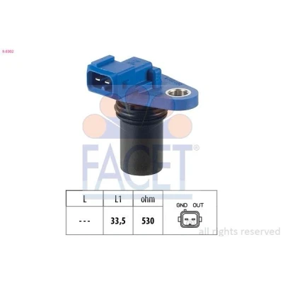 Kuva FACET 9.0302 Nokka Akselin Asentotunnistin Made in Italy OE Equivalent VOLVO: V50, S40 II, FORD: FIESTA 6, Focus 2 Limousine, Kombi