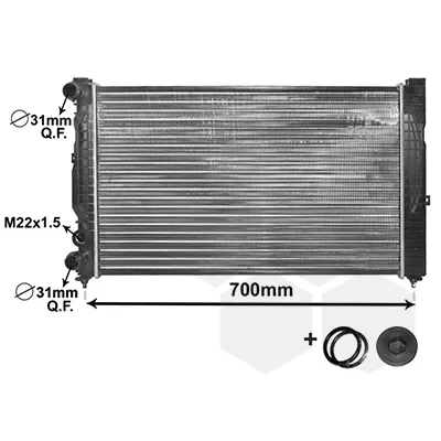 Kuva VAN WEZEL 03002123 Jäähdytin Alumiini 630 375 35 *** IR PLUS Tarvikkeilla Jäähdytysrivat mekaan. kiinnitetyt VOLKSWAGEN: Passat B5 GP Sedan