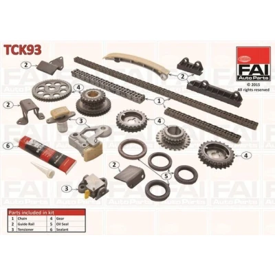 Kuva FAI AutoParts TCK93 Jakoketjusarja Tiivisteillä, Hammaspyörillä Kaksoisketju, Rullaketju SUZUKI: Grand Vitara 2 SUV
