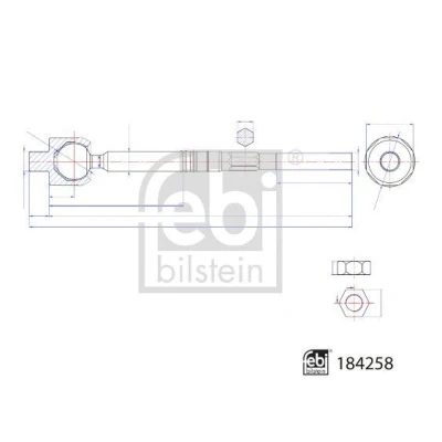 Kuva FEBI BILSTEIN 184258 Raidetangon Sisäpää Etuakseli, vasen, oikea 243 vastamutterin kanssa