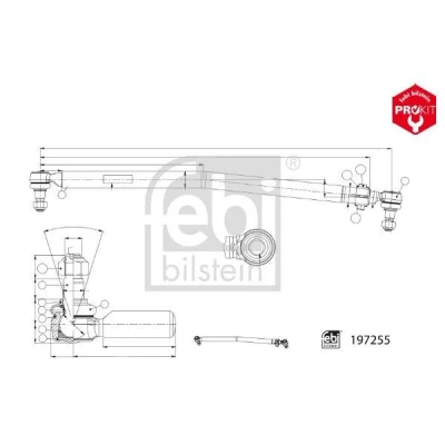 Kuva FEBI BILSTEIN 197255 Ohjaustanko Etuakseli Tukitanko mutterien kanssa