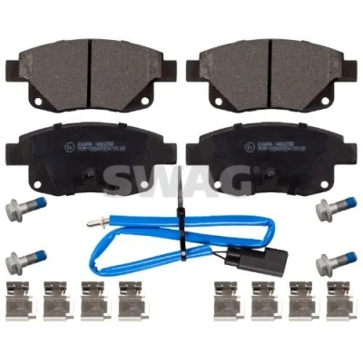 Kuva SWAG 50 91 6701 Jarrupalat Taka akseli Sis. kulumisenilmaisimen Kiinnitysmateriaalilla FORD: Transit Mk6 Van, Bussi