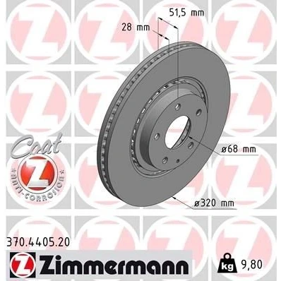 Kuva ZIMMERMANN 370.4405.20 Jarrulevyt 320 28 6/5 5 114 Tuuletettu, ulko pinnoitettu hiiliteräs MAZDA: 6 Farmari, Sedan, CX II