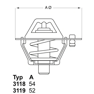 Kuva WAHLER 3119.88D3 Termostaatti 88 Tiivisteillä MAZDA: 626 III Sedan, 929 II Sedan
