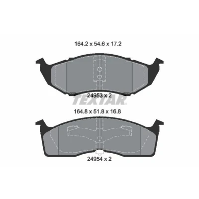 Kuva TEXTAR 2495301 Jarrupalat Ei kulumisenilmaisimelle CHRYSLER: VOYAGER 4, Neon 2, I